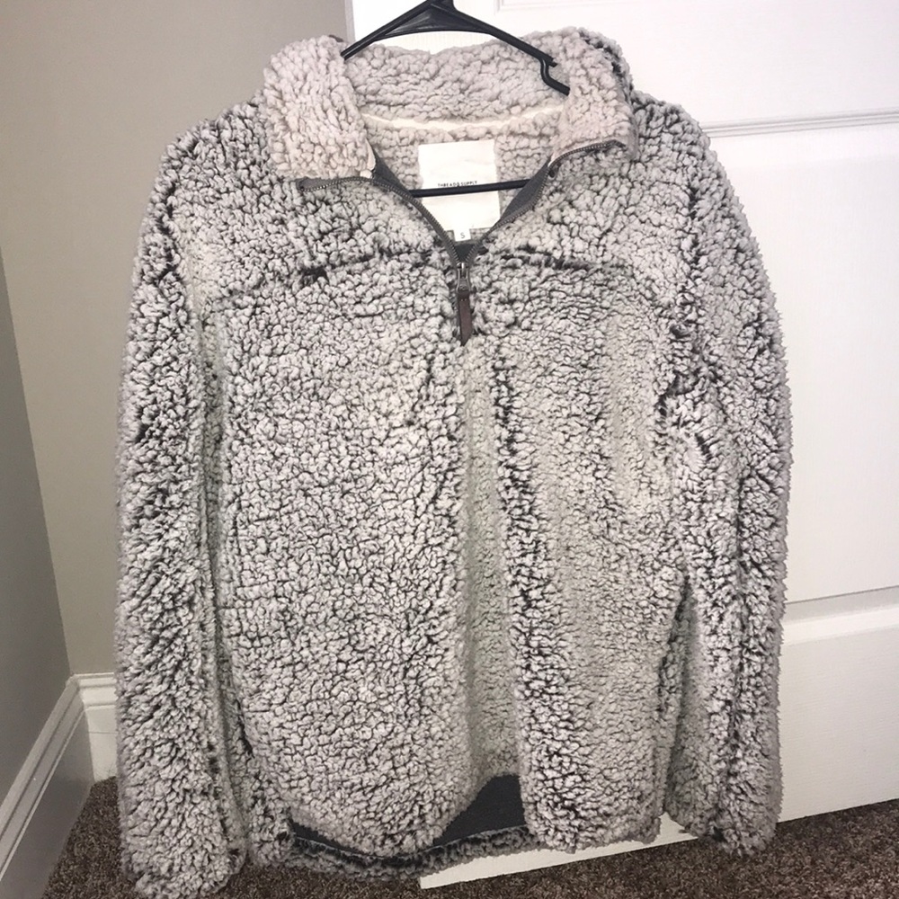 Gray Sherpa Pullover